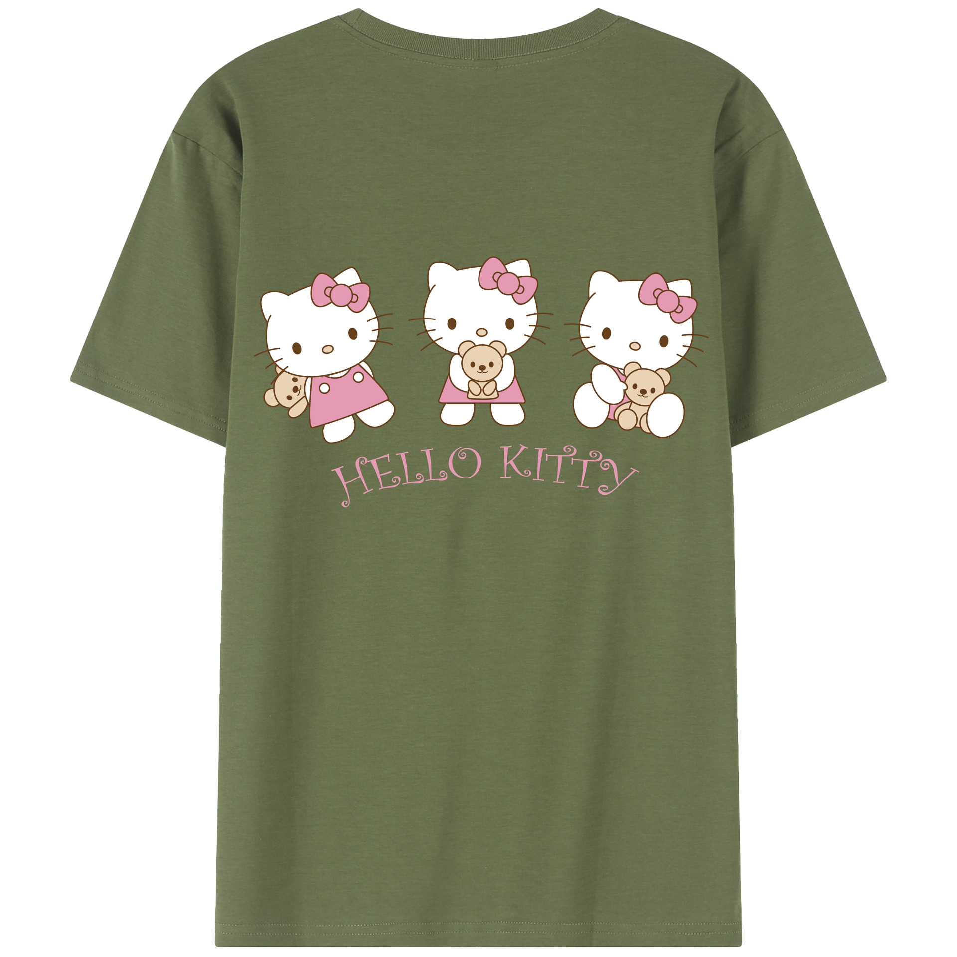 （画像用） Hello Kitty ハローキティ 綿100％半袖Tシャツ（背面プリント）